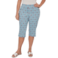 Plus Size Ruby Rd. French Riviera Pull On Floral Denim Capris - image 1