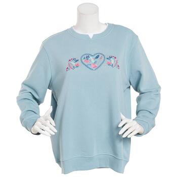 Petite Hasting & Smith Long Sleeve Heart Floral Fleece Sweatshirt ...