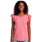 Women French Laundry Cap Flutter Sleeve Scallop Trim Blouse - image 1