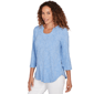 Womens Ruby Rd. California Dreaming Horseshoe Floral Blouse - image 3