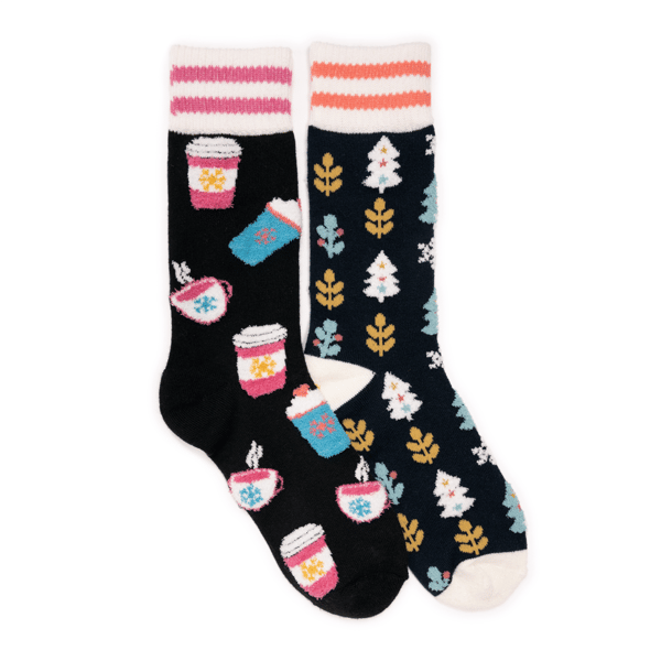 Womens MUK LUKS® 2pk. Cozy Sock Grey
