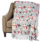 Mountain Ridge Santa & Snowman Mugs Fringe Popcorn Throw - image 3