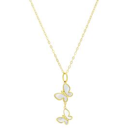 10kt. Yellow Gold Mother of Pearl Butterfly Pendant Necklace