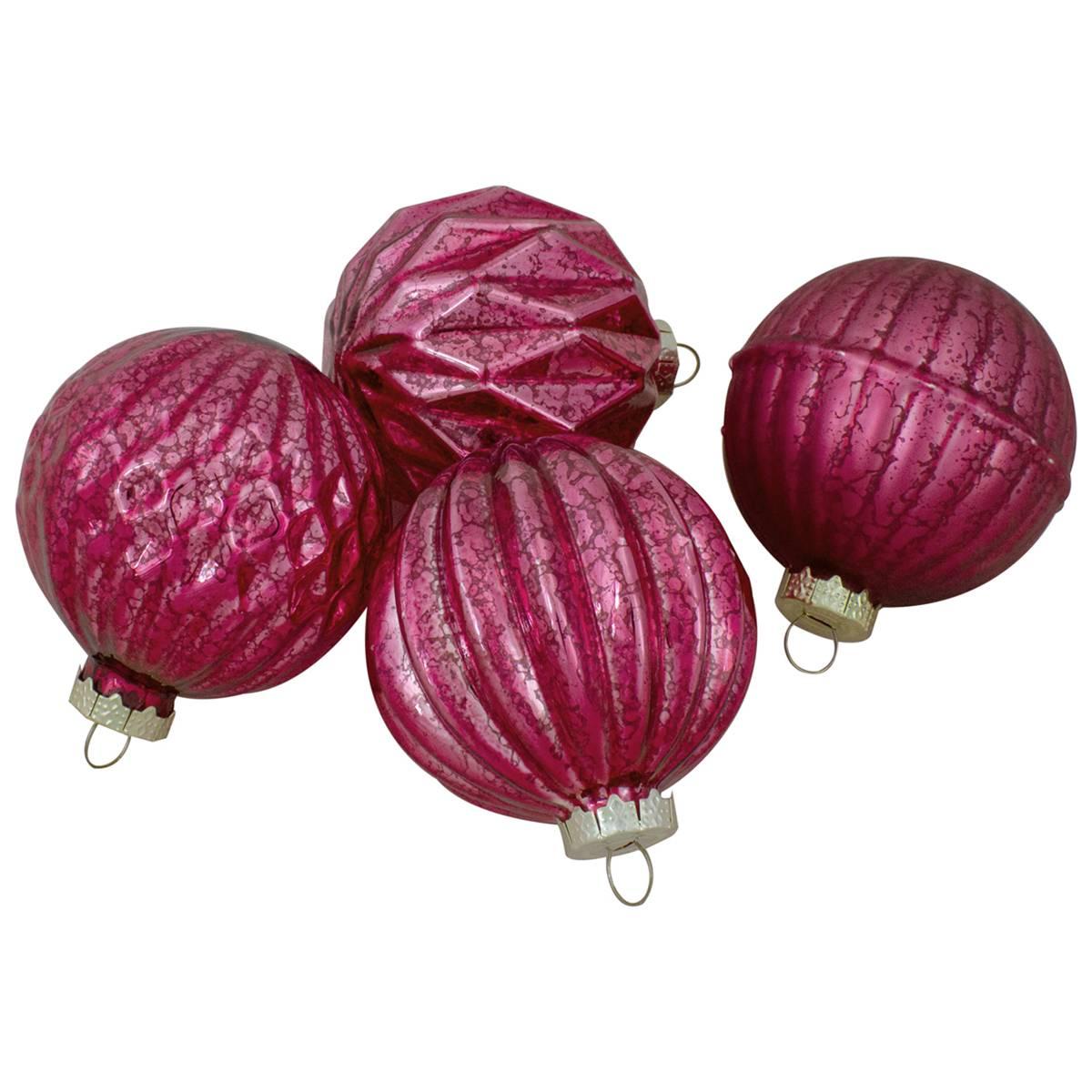 Northlight 12ct. Pink Mercury Glass Christmas Ornament Set