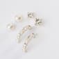 Simulated Cream Pearl & Crystal Trio Earring Set - image 1