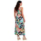 Womens Nina Leonard Sleeveless Tie Neck Tropical Leaf Maxi Dress - image 3