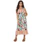 Womens Absolutely Famous Floral Ruffle Tier Midi Dress - image 1
