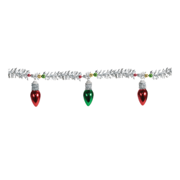 Melrose Vintage Light Bulb Tinsel Garland - Set of 2