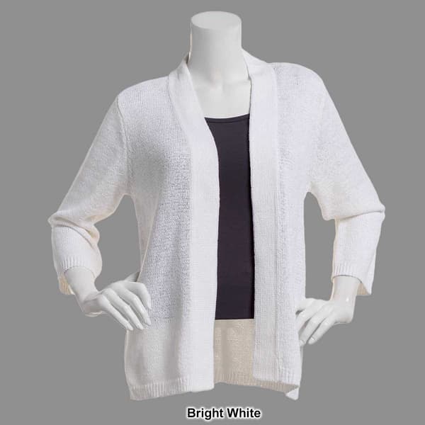 Plus Size Preswick & Moore 3/4 Sleeve Open Front Cardigan