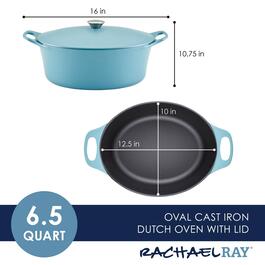 Rachael Ray Premium RUST-RESISTANT Cast Iron Dutch Oven-6.5-Quart
