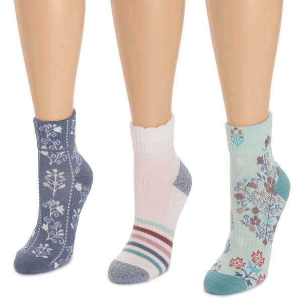 Womens MUK LUKS(R) 3pk. Quarter Crew Compression - image 