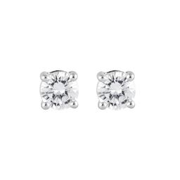 Nova Star® White Gold Lab Grown Diamond Solitaire Stud Earrings