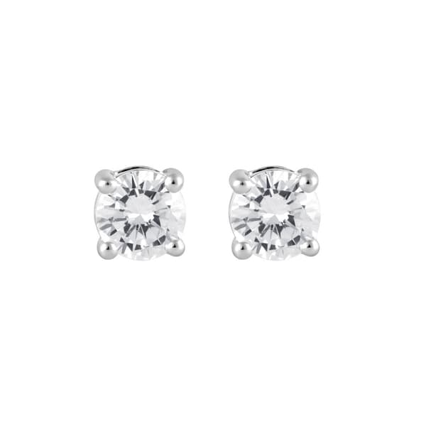 Nova Star® White Gold Lab Grown Diamond Solitaire Stud Earrings