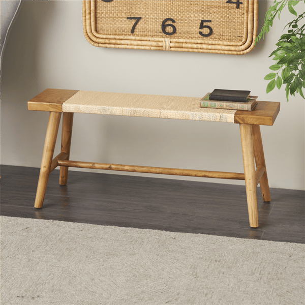 9th & Pike® Traditional Brown Wood Bench
