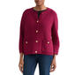 Petites Jones New York 3/4 Sleeve Gold Button Front Cardigan Wit - image 1
