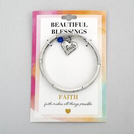 Silver Faith Stretch Bracelet