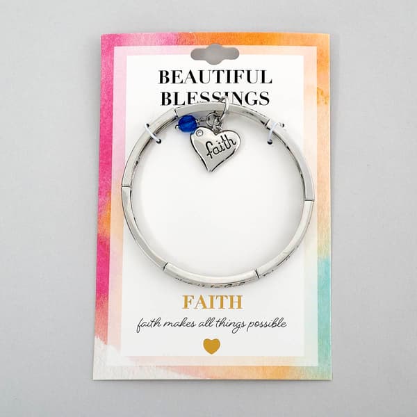 Silver Faith Stretch Bracelet - image 