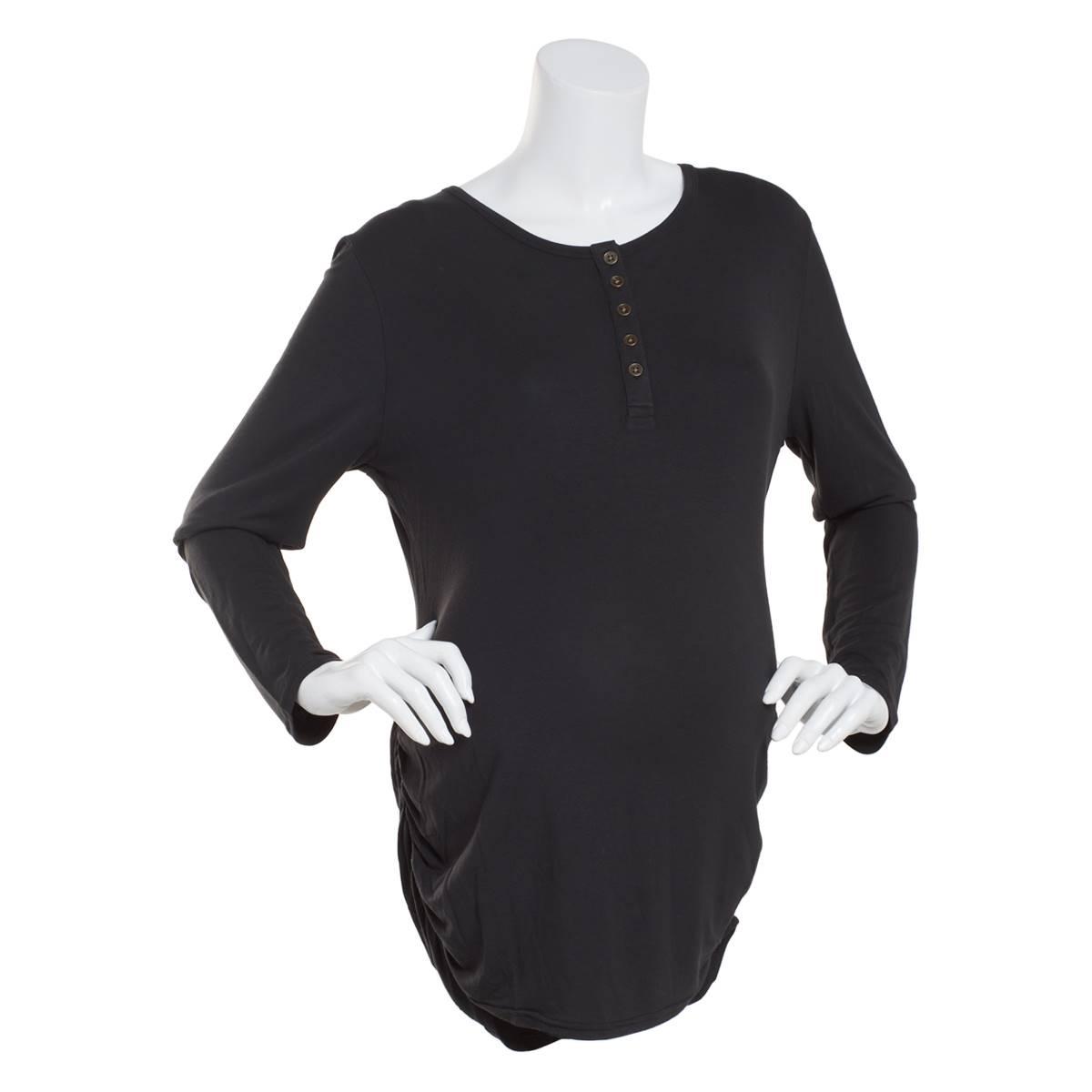 Womens Times Two Long Sleeve Cinch Side Maternity Top