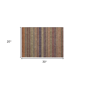 HomeRoots Orange Striped Non Skid Indoor Outdoor Accent Rug - image 3