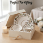 222 Fifth Luxe Peony Neutral Porcelain 12pc. Dinnerware Set - image 4