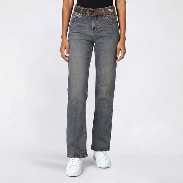 Juniors YMI Low Rise Belted Wide Leg Jean