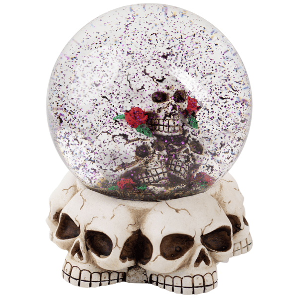 Northlight LED Skulls & Roses Halloween Snow Globe with Sound