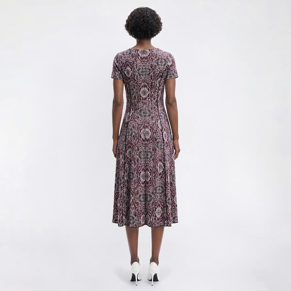 Womens Sami & Jo Short Sleeve Seam Medallion A-Line Dress