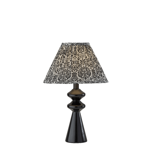 Adesso Dahlia Table Lamp with Pleated Navy/White Fabric Shade - image 