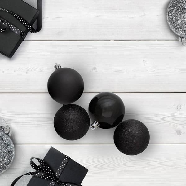 Northlight Seasonal 24ct. Jet Black Christmas Ball Ornaments