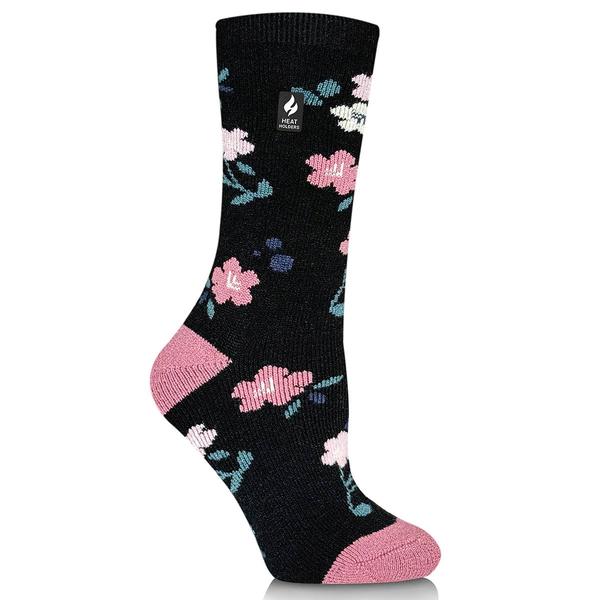 Womens Heat Holders Lanuza Lite Floral Crew Socks - image 