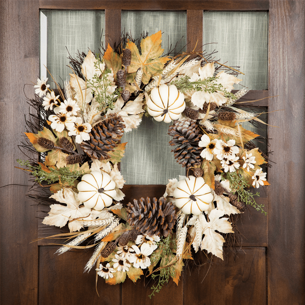 Northlight 24in. Pumpkin & Pinecone Fall Harvest Wreath
