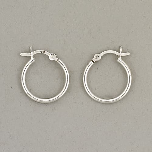 Marsala Polished Sterling Silver Hoop Earrings