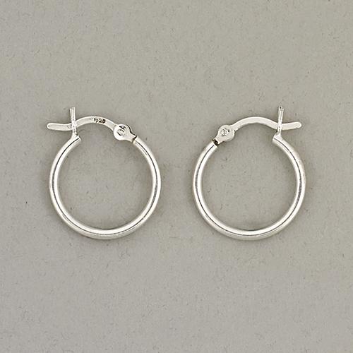 Marsala Polished Sterling Silver Hoop Earrings - image 