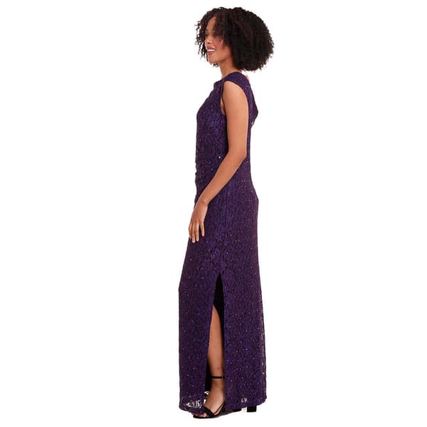 Womens Connected Apparel Sequin Lace A-Line Evening Gown