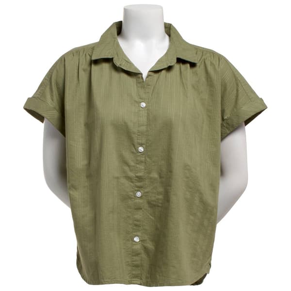Womens beachlunchlounge Dawson Short Sleeve Dobby Button Down - image 