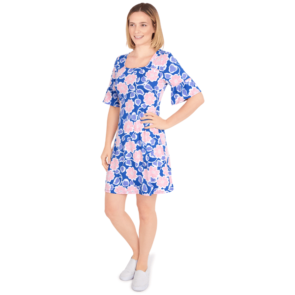 Womens Larky Lark 3/4 Ruffle Sleeve Daisy Daze Shift Dress