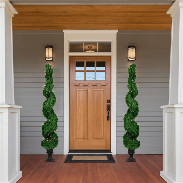Northlight 5.5ft. Real Touch™ Pre-Lit Cedar Spiral Topiary Tree