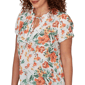 Womens Emaline Verde Grove I Short Sleeve Floral Tie Neck Blouse - image 5