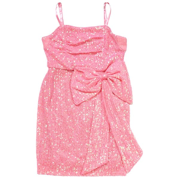 Girls (7-16) Rare Editions Sleeveless Sequin Side Bow Mini Dress - image 