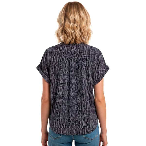 Womens Adrianna Papell Extend Sleeve Tie Front Dot Blouse