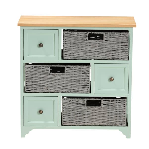 Baxton Studio Valtina Two-Tone Wood 3-Drawer Storage Unit
