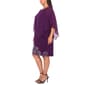 Plus Size MSK Solid Floral Rose Bead Trim Shift Dress w/ Capelet - image 3