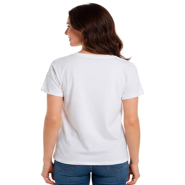 Plus Size Emily Daniels Short Sleeve Sequin Star Round Neck Tee