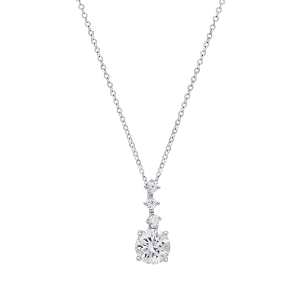 Saffron 2ctw. Moissanite Diamond Graduating Drop Pendant Necklace