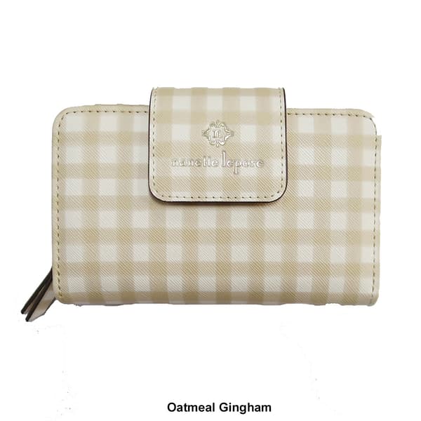 Womens Nanette Lepore Lucie Zip Back Wallet - Gingham