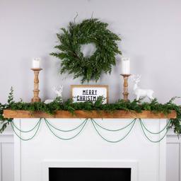 Northlight Seasonal Shiny Metallic Green Beaded Christmas Garland