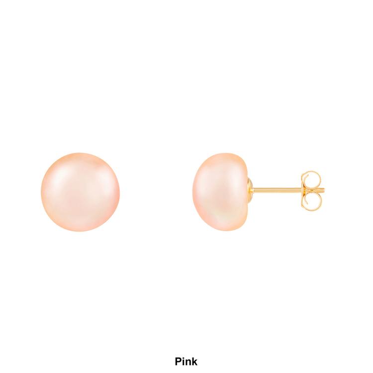 Splendid Pearls 14kt. Gold 9mm Freshwater Pearl Stud Earrings