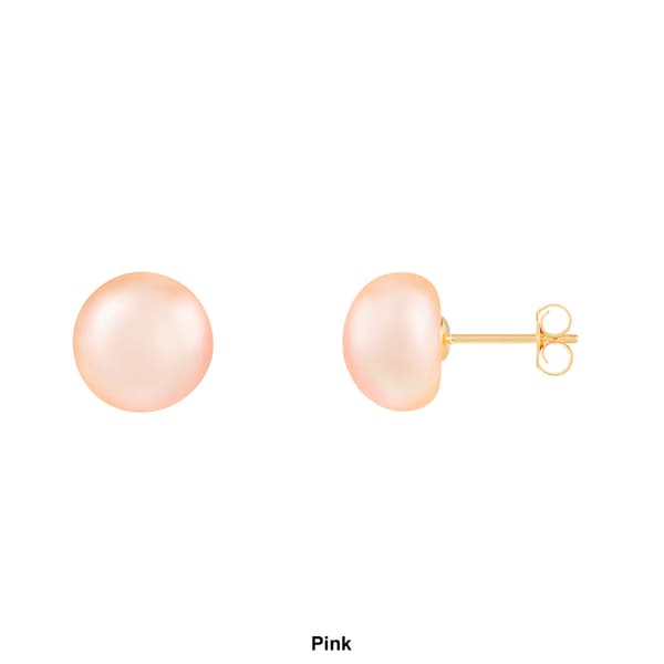 Splendid Pearls 14kt. Gold 9mm Freshwater Pearl Stud Earrings