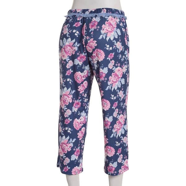 Plus Size Jessica Simpson Flowers Space Rib Capri Pajama Pants