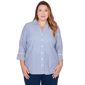 Plus Size Alfred Dunner Mykonos Mixed Stripe Button Front Blouse - image 1